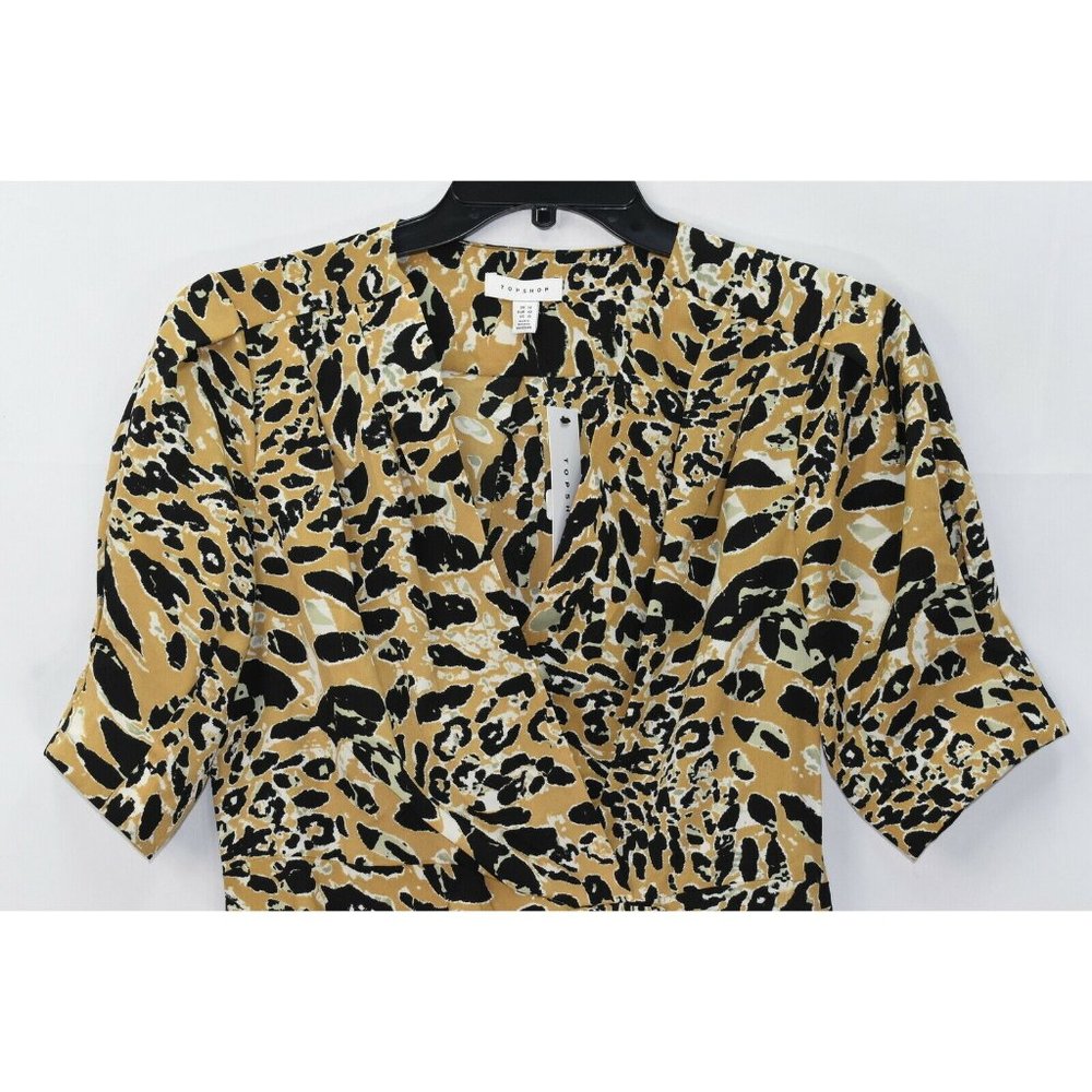 Topshop Women's Leopard Print Wrap Dress, Size 10, NwT T319AFA - Picture 2 of 9
